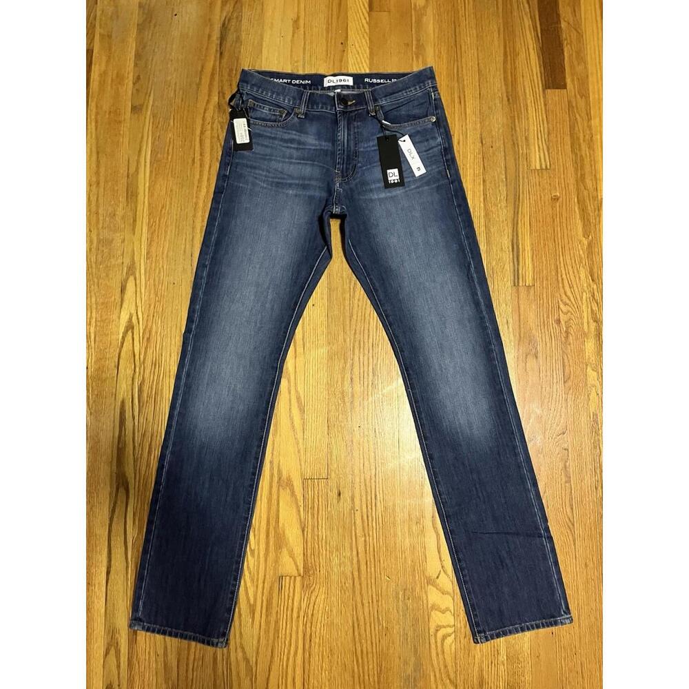 DL1961 RUSSELL Slim Straight Men's 31x32  NWT Denim Jeans Dark Gray
